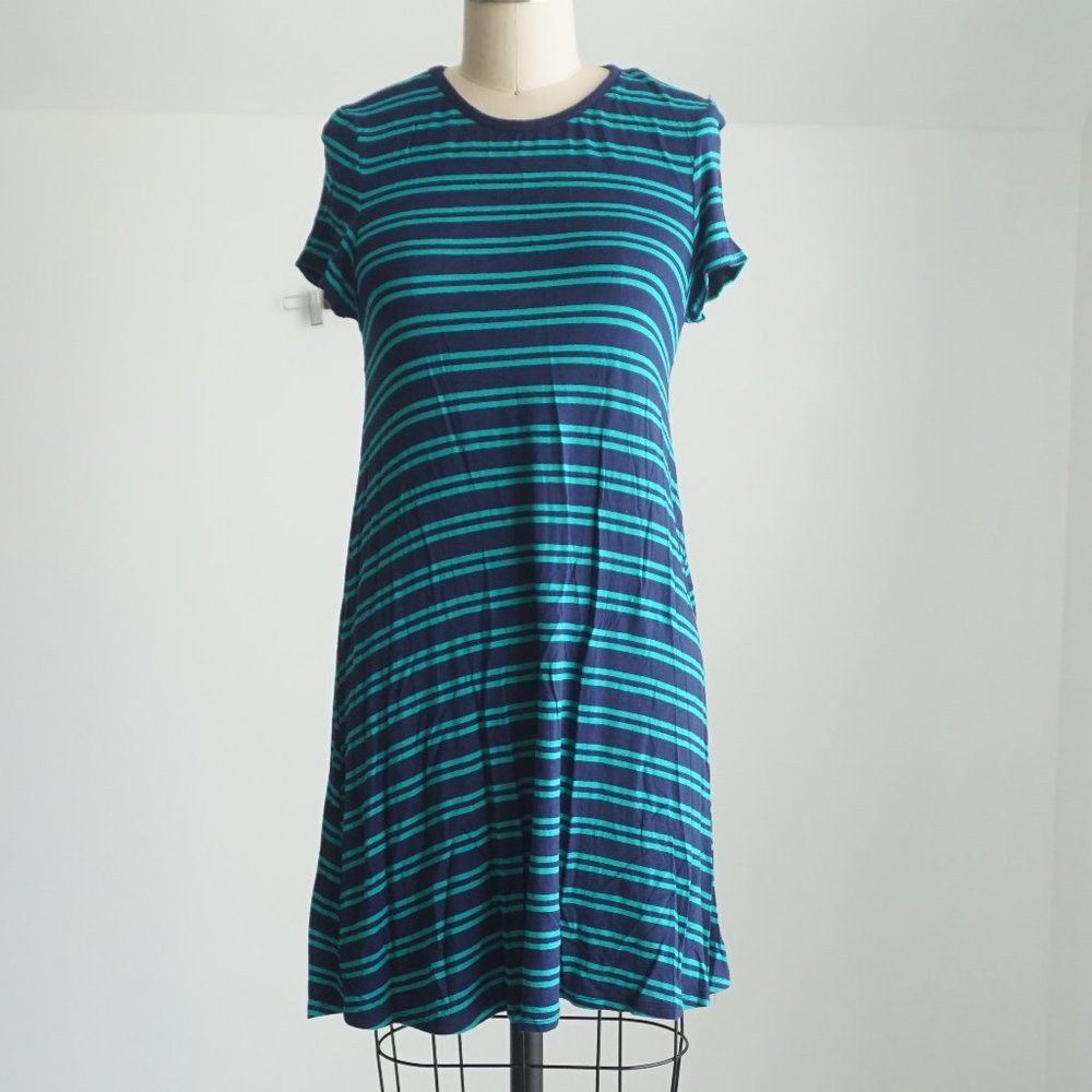 Blue Striped T-Shirt Dress Size Small